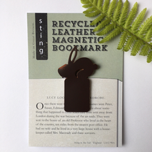 Load image into Gallery viewer, Recycled Brown Leather Magnetic Bookmark