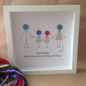 Button Heads Family Boxed Frame