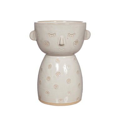 Speckled Stoneware Face Vase