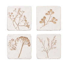 Load image into Gallery viewer, Neutral Flower Imprint Coaster Set