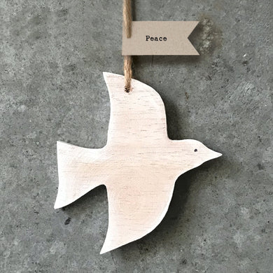 Wooden White Hanging Dove