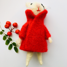 Load image into Gallery viewer, Felted Cat with Dapper Red Coat