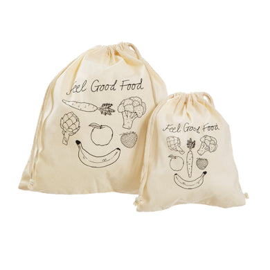 Cotton Fruit and Vegetable reusable bags ~ Set of Two