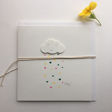 Load image into Gallery viewer, Handmade Happy Cloud Rainbow Greetings Card