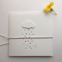 Load image into Gallery viewer, Handmade Happy Cloud Rainbow Greetings Card