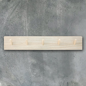 Long Natural Wooden Peg Board Hooks