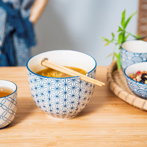 Sashiko Noodle Bowl with Chopsticks