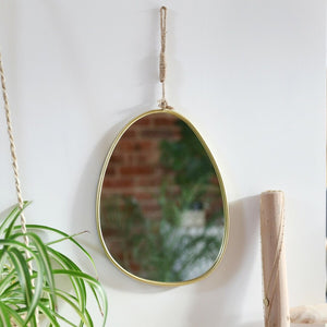 Gold Rimmed Pebble Mirror