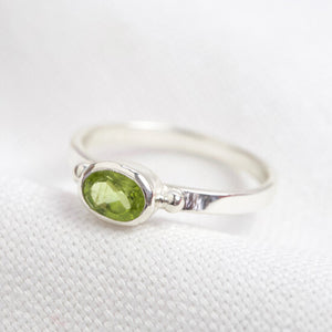 Sterling Silver Green Peridot Gemstone Ring