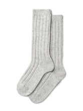 Load image into Gallery viewer, Cashmere Blend Light Grey Lounge Socks