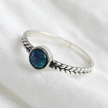 Load image into Gallery viewer, Sterling Silver Gemstone Infinity Braid Ring