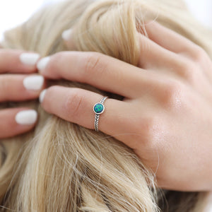 Sterling Silver Gemstone Infinity Braid Ring