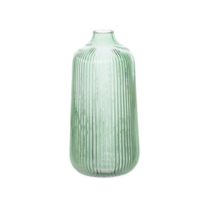 Green Tall Fluted Glass Vase