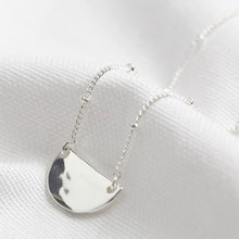 Load image into Gallery viewer, Hammered Half Moon Necklace in Silver