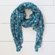 Load image into Gallery viewer, Teal Flamingo Scarf