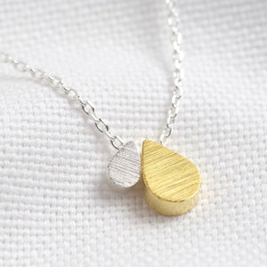 Mother and Child Double Droplet Necklace