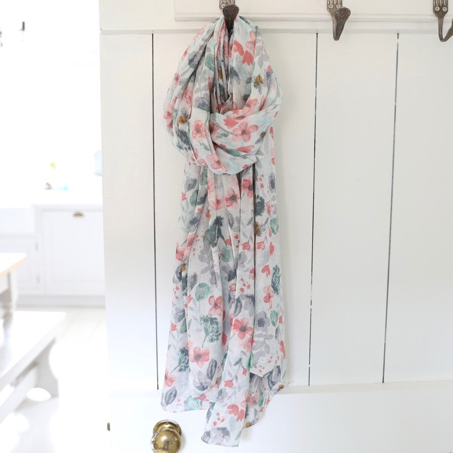 Watercolour Floral Scarf - The Munro 