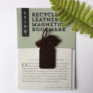 Recycled Brown Leather Magnetic Bookmark