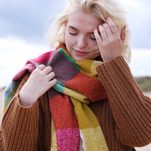 Load image into Gallery viewer, Bright Multi-coloured Block Winter Scarf
