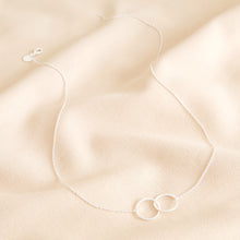 Load image into Gallery viewer, Brushed Interlocking Hoop  Necklace in Silver