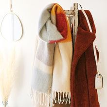 Load image into Gallery viewer, Burgundy and Grey colour Block Scarf