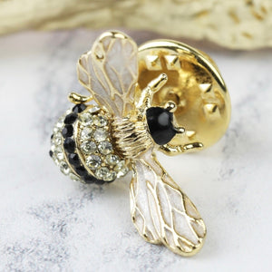 Crystal and Enamel Bumblebee Pin Badge