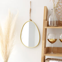 Load image into Gallery viewer, Gold Rimmed Pebble Mirror