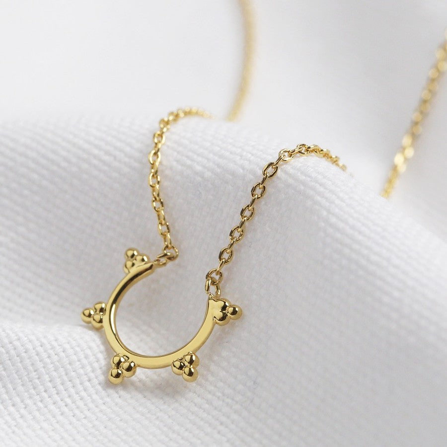 Gold Triple Orb Open Hoop Necklace