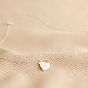 Spinning Heart Necklace in Silver