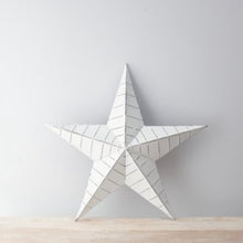 Load image into Gallery viewer, White Metal Ridged Barn Style Star