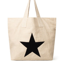 Load image into Gallery viewer, Oversized Natural Shopper with Star Detail