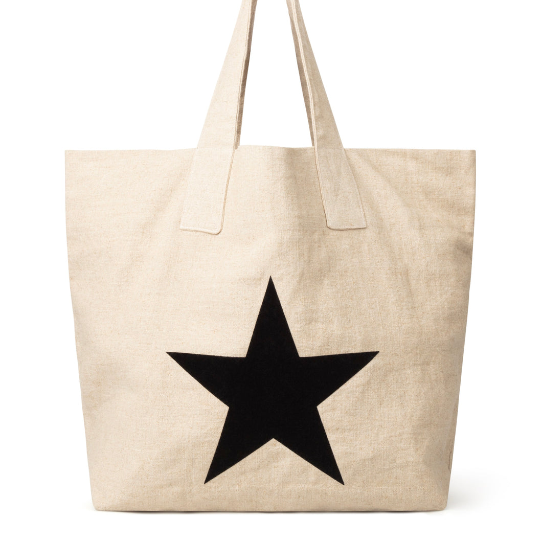 Oversized Natural Shopper with Star Detail
