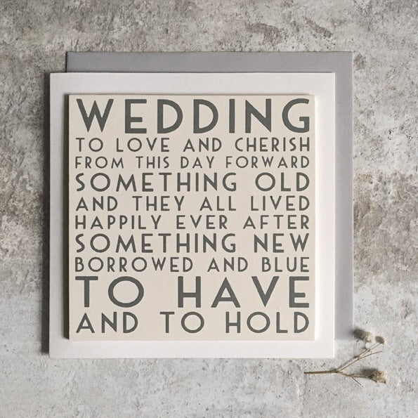 Square Wedding Day Greetings Card