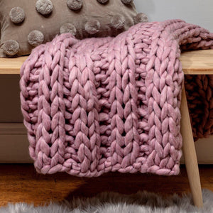 Large Soft Chunky Knit Throw