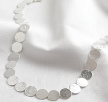 Load image into Gallery viewer, Brushed Multi Disc Choker Necklace in Silver