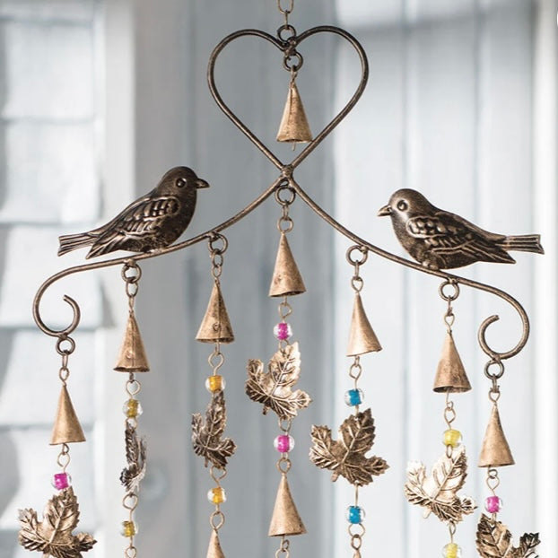 Large Bird Wind Chime with Bells and Beads