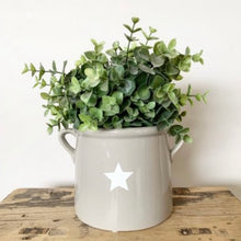 Load image into Gallery viewer, Grey Ceramic Planter with Star