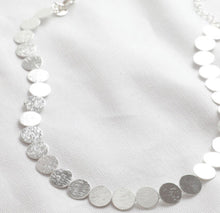 Load image into Gallery viewer, Brushed Multi Disc Choker Necklace in Silver