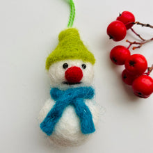 Load image into Gallery viewer, Colourful Felt Hanging Snowman Decoration