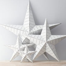 Load image into Gallery viewer, White Metal Ridged Barn Style Star
