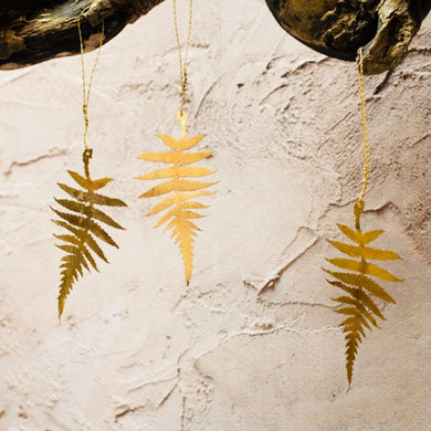 Set of Three Brass Fern Decors