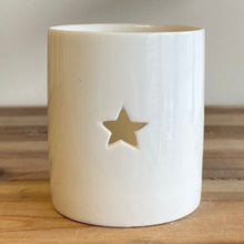 Load image into Gallery viewer, Simple Ceramic Tea Light Holder with Star