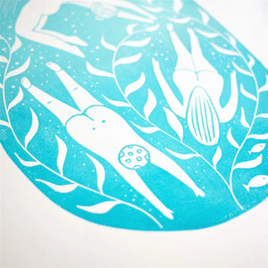 Wild Swimmers “Underwater Bliss” Lino A3 Print