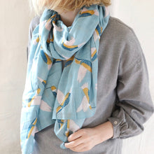 Load image into Gallery viewer, Blue Hummingbird Scarf - The Munro 