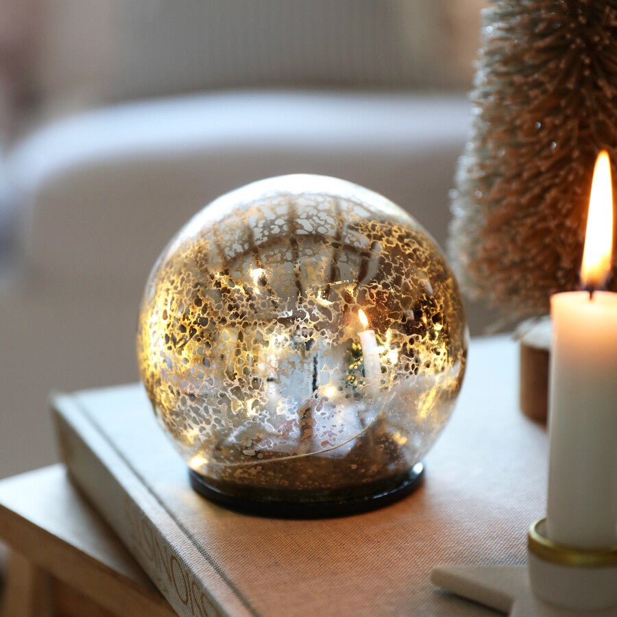 LED Crackled Silver Light Globe