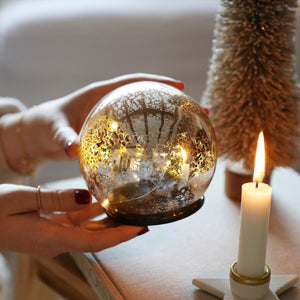LED Crackled Silver Light Globe