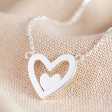 Load image into Gallery viewer, Outline Heart Necklace in Silver