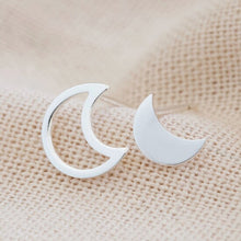 Load image into Gallery viewer, Mismatched Moon Stud Earrings