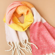 Load image into Gallery viewer, Pink Sunset Block Winter Scarf