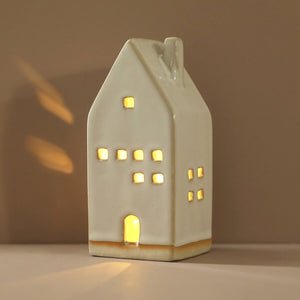 Rustic Ceramic House LED Decoration